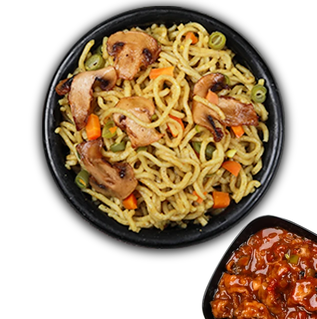 Millet Mushroom Noodles With Mushroom Manchurian