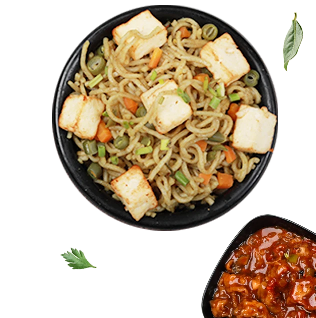 Millet Paneer Noodles With Mushroom Manchurian