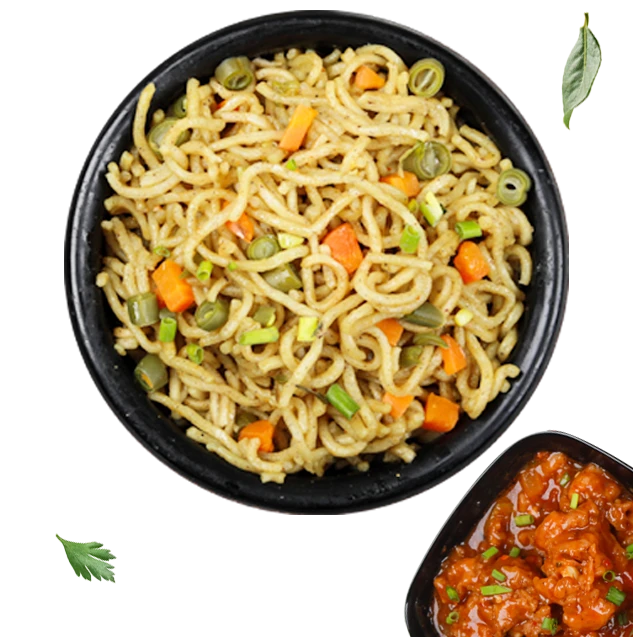 Millet Veg Noodles With Gobi Manchurian
