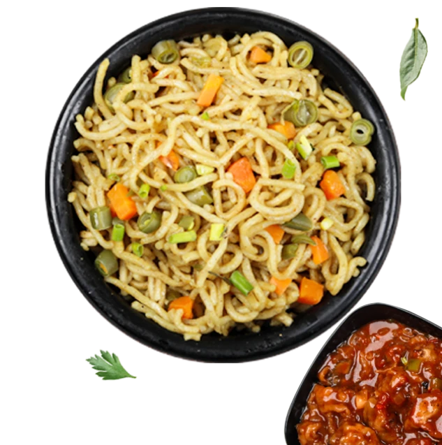 Millet Veg Noodles With Mushroom Manchurian